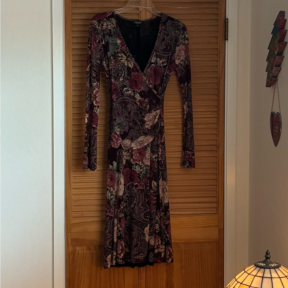 Vintage Karen Kane Floral Paisley Long Sleeve Dress